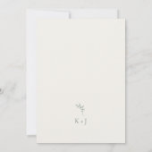 Elegant Wedding Minimal Sage Green Monogram 招待状 (裏面)