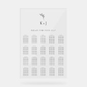 Elegant Wedding Minimal Simple Find your Seat アクリルサイン (正面)