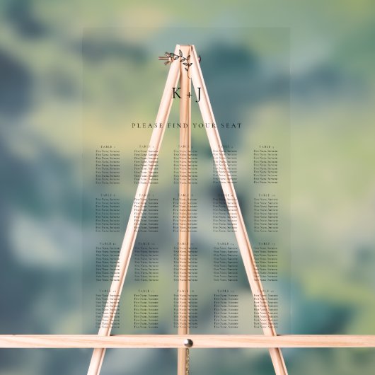 Elegant Wedding Minimal Simple Find your Seat アクリルサイン (ニュートラル)