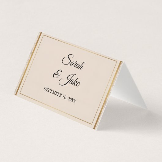 Elegant Wedding Minimalist Gold Frame Table Number (裏面)