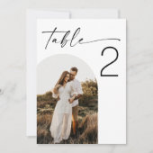 Elegant Wedding | Minimalist Photo Table Number 招待状 (正面)