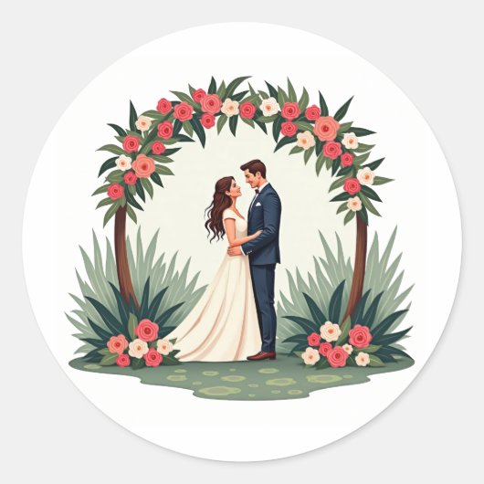 Elegant Wedding Moment Sticker ラウンドシール (正面)