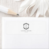 Elegant Wedding Monogram Cigar Bands Label ラベル (インサイチュ)