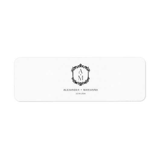 Elegant Wedding Monogram Cigar Bands Label ラベル (正面)