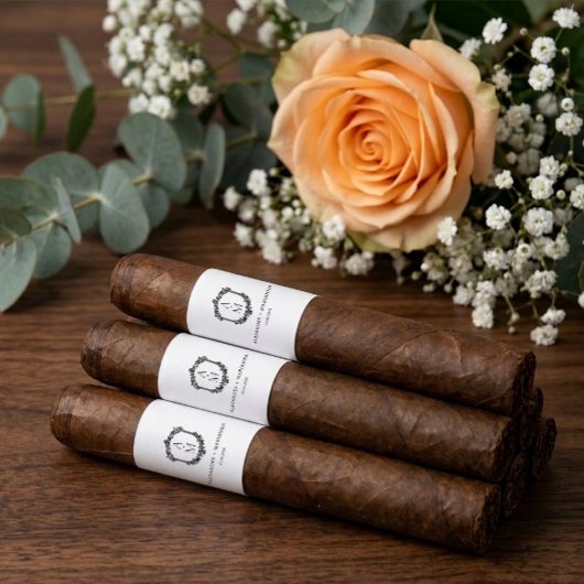 Elegant Wedding Monogram Cigar Bands Label ラベル