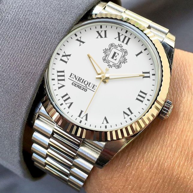 Elegant Wedding Monogram Custom Gift  腕時計 (クリエイターアップロード済み)