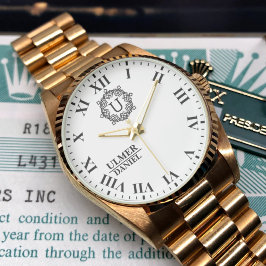 Elegant Wedding Monogram Custom Gift for Couples 腕時計