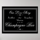 Elegant Wedding Open Bar Champagne Bar Sign ポスター (正面)