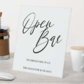 Elegant Wedding Open Bar Tabletop Sign – Modern  台座サイン (インサイチュ)