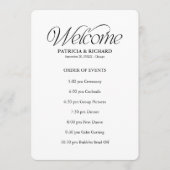 Elegant Wedding Order of Events Timeline Schedule プログラム (正面)