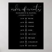 Elegant Wedding Order Of Events Timeline Sign ポスター (正面)