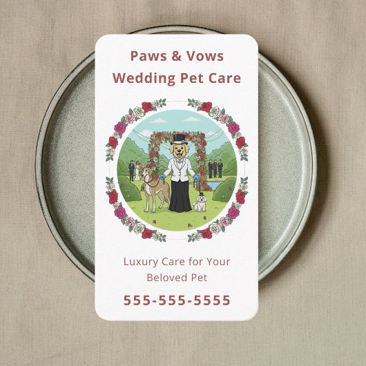 Elegant Wedding Pet Sitter Wedding Pet Attendant 名刺