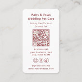 Elegant Wedding Pet Sitter Wedding Pet Attendant 名刺 (裏面)