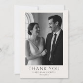 Elegant Wedding Photo Card With Message サンキューカード (正面)