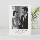 Elegant Wedding Photo Card With Message サンキューカード (スタンド正面)