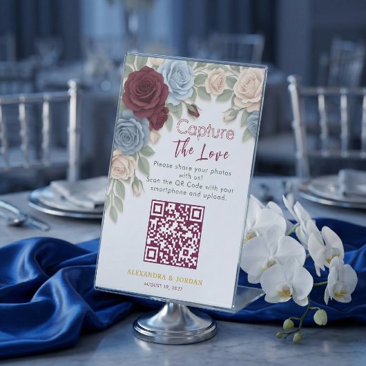 Elegant Wedding Photo Sharing With QR Code  台座サイン