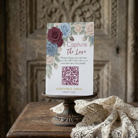 Elegant Wedding Photo Sharing With QR Code  台座サイン