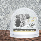 Elegant Wedding Photo Snow Globe, Anniversary