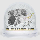 Elegant Wedding Photo Snow Globe, Anniversary (裏面)