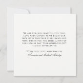 Elegant Wedding Photo Thank You サンキューカード (裏面)