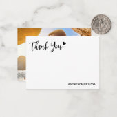 Elegant Wedding Photo Thank You Newlyweds Couple ノートカード (正面/裏面インサイチュ)