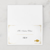 Elegant Wedding Place Cards with Meal Icons プレイスカード (外部開封)