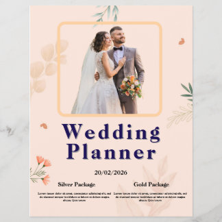 Elegant Wedding Planner Flyer | Modern Floral Desi チラシ