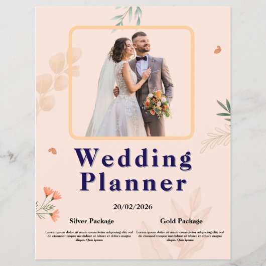 Elegant Wedding Planner Flyer | Modern Floral Desi チラシ (正面)