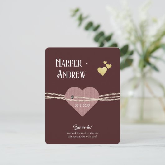 Elegant Wedding Program/ Dress Code Card  招待状 (スタンド正面)