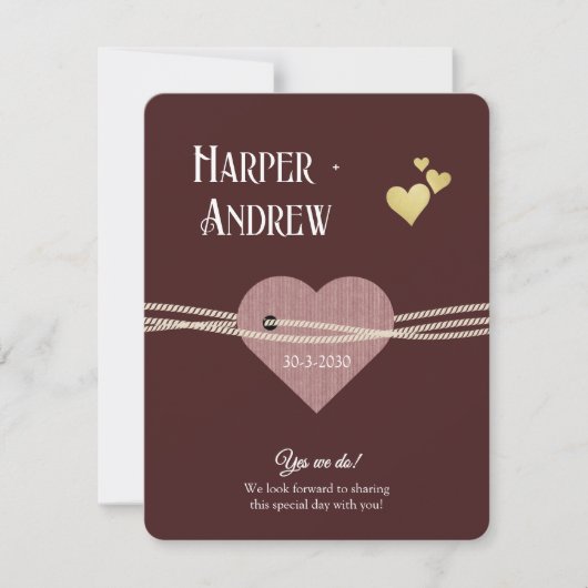 Elegant Wedding Program/ Dress Code Card  招待状 (正面)