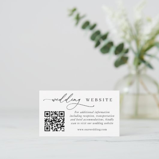 Elegant Wedding QR Code Simple Essentials エンクロージャーカード (スタンド正面)