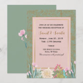 Elegant Wedding Reception Party Invitation Card 招待状 (正面/裏面)