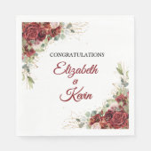 Elegant Wedding Red Rose スタンダードランチョンナプキン (正面)