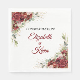 Elegant Wedding Red Rose スタンダードランチョンナプキン