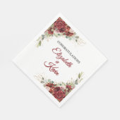 Elegant Wedding Red Rose スタンダードランチョンナプキン (角)