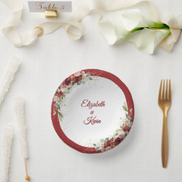 Elegant Wedding Red Rose ペーパーボウル