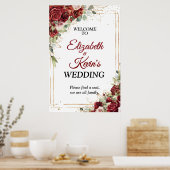 Elegant Wedding Red Rose ポスター (キッチン)