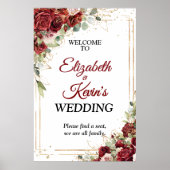 Elegant Wedding Red Rose ポスター (正面)