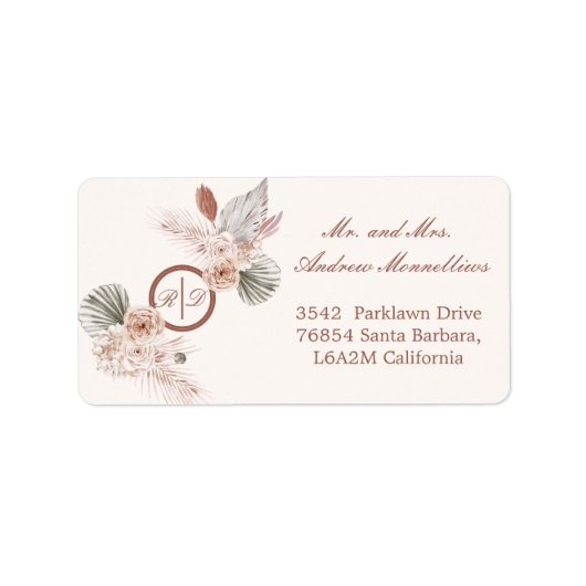 Elegant Wedding Return Address Label ラベル (正面)