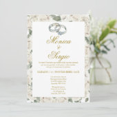 Elegant Wedding ringt Invitation in Spanish 招待状 (スタンド正面)