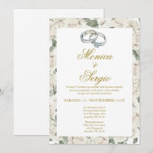 Elegant Wedding ringt Invitation in Spanish 招待状 (正面/裏面)