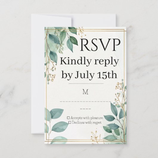 Elegant Wedding RSVP Card (正面)