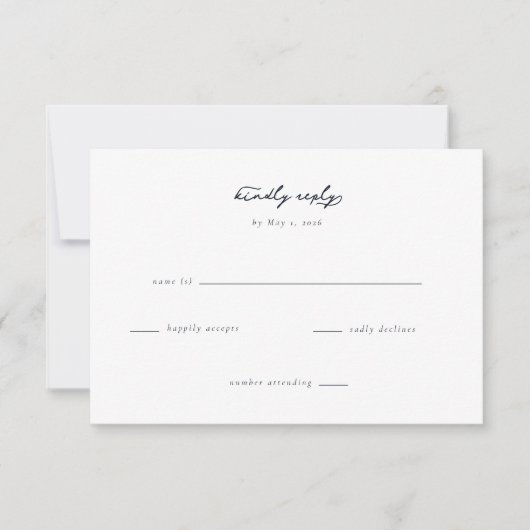 Elegant Wedding RSVP Card (正面)