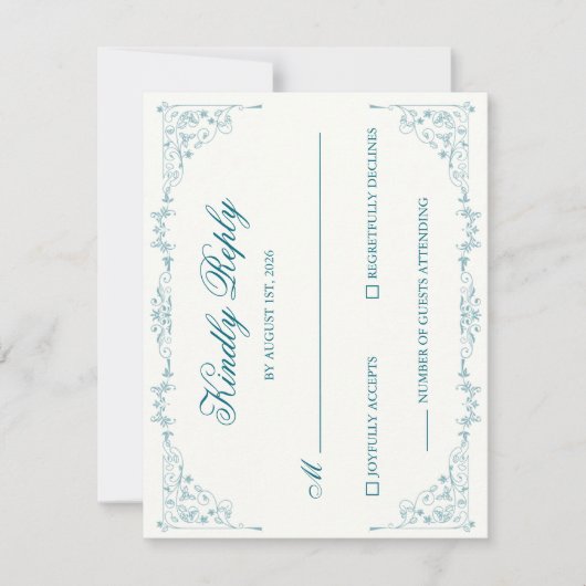Elegant Wedding RSVP Card (正面)