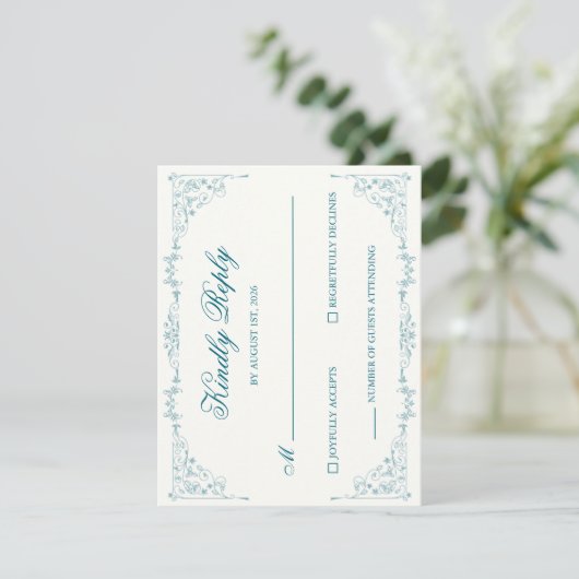 Elegant Wedding RSVP Card (スタンド正面)