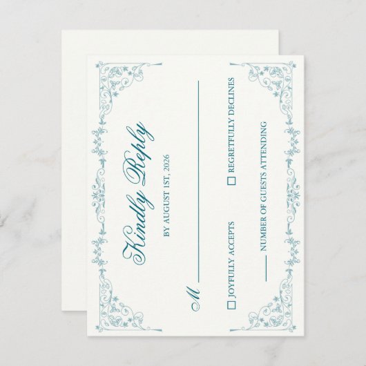 Elegant Wedding RSVP Card (正面/裏面)