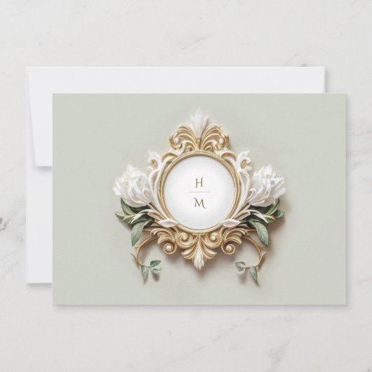 Elegant Wedding RSVP Card 招待状 (裏面)