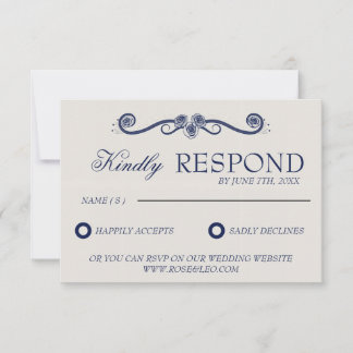 Elegant Wedding RSVP Card | Boho Old Money Vintage