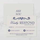 Elegant Wedding RSVP Card | Boho Old Money Vintage (正面/裏面)