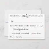 Elegant Wedding RSVP Card  Minimalist Custom Reply (正面)
